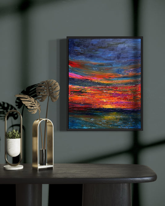 Fiery Sunset, OIL, 20" x 16"