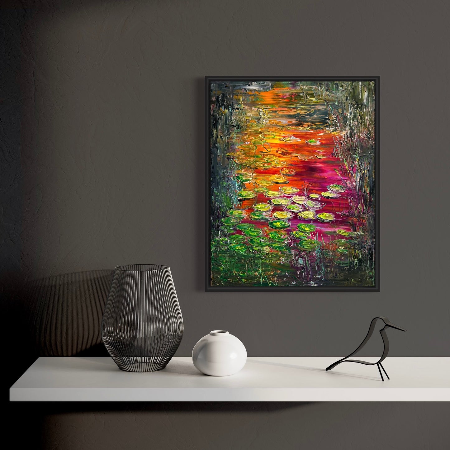 Water Lilies on Fire, OIL, 20" X 16"