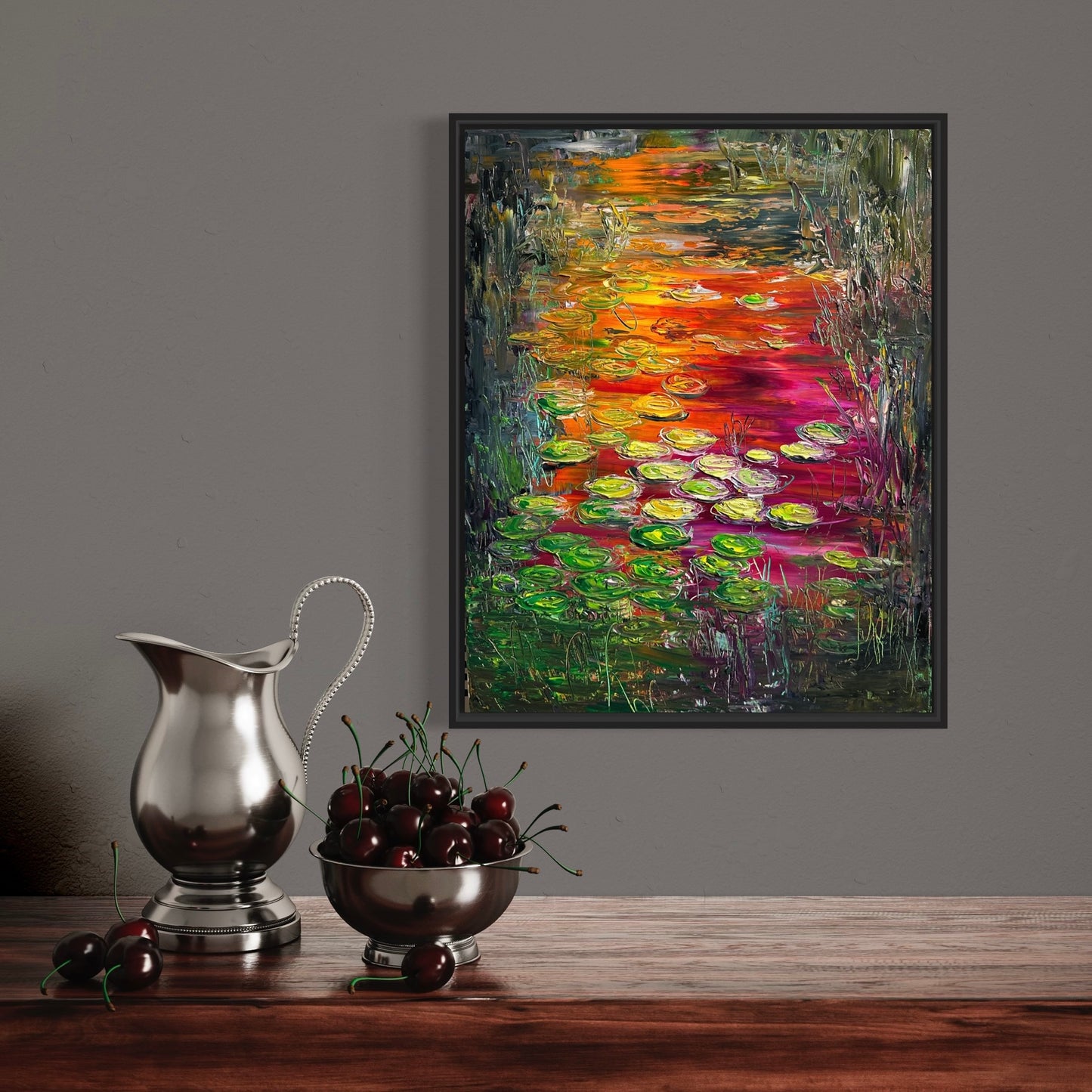 Water Lilies on Fire, OIL, 20" X 16"