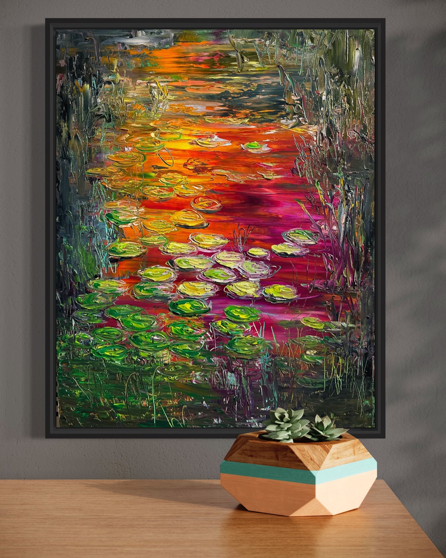Water Lilies on Fire, OIL, 20" X 16"
