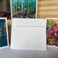 Blank white interior of folded art greeting card showing premium matte paper quality — Checa Art stationery