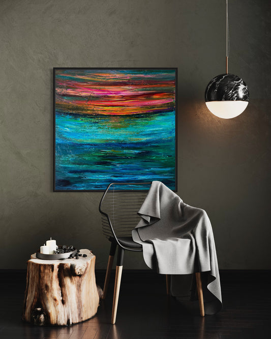 Sunset a la Richter II, OIL, 36" x 36"