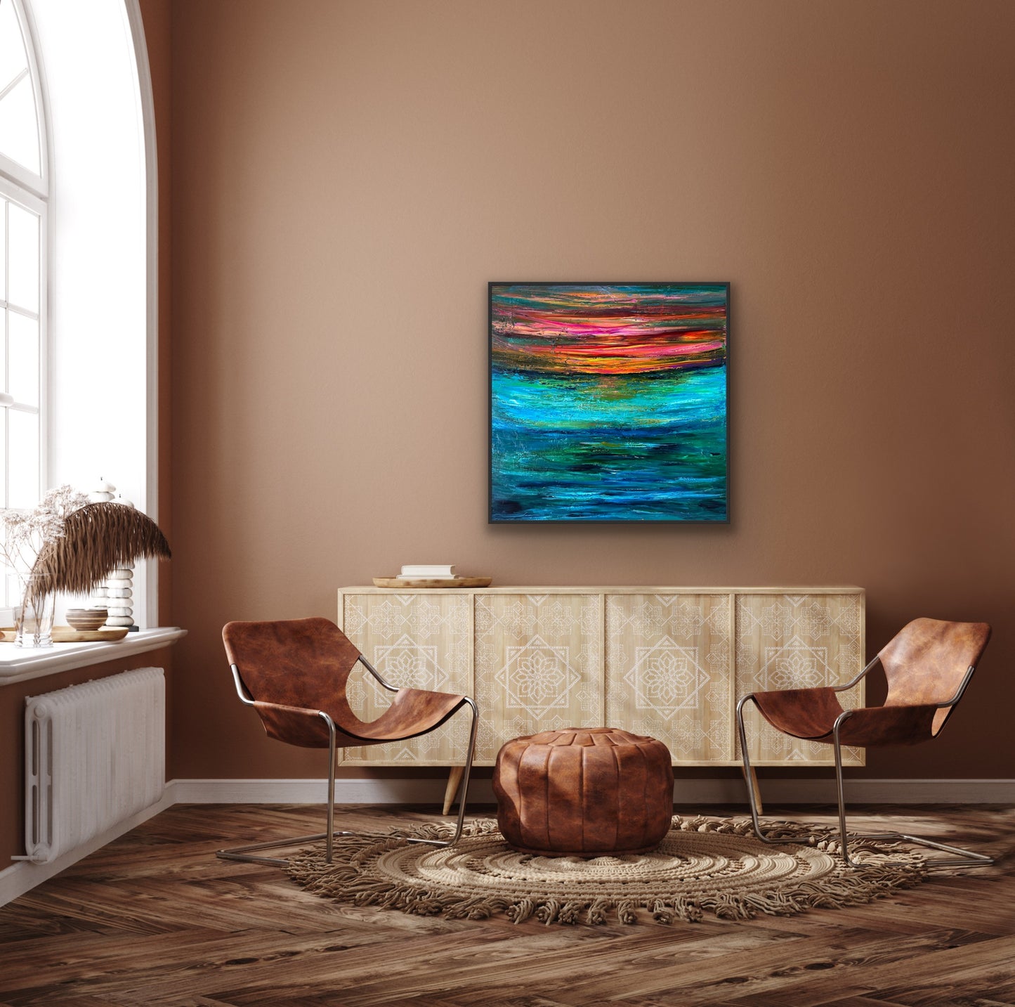 Sunset a la Richter II, OIL, 36" x 36"