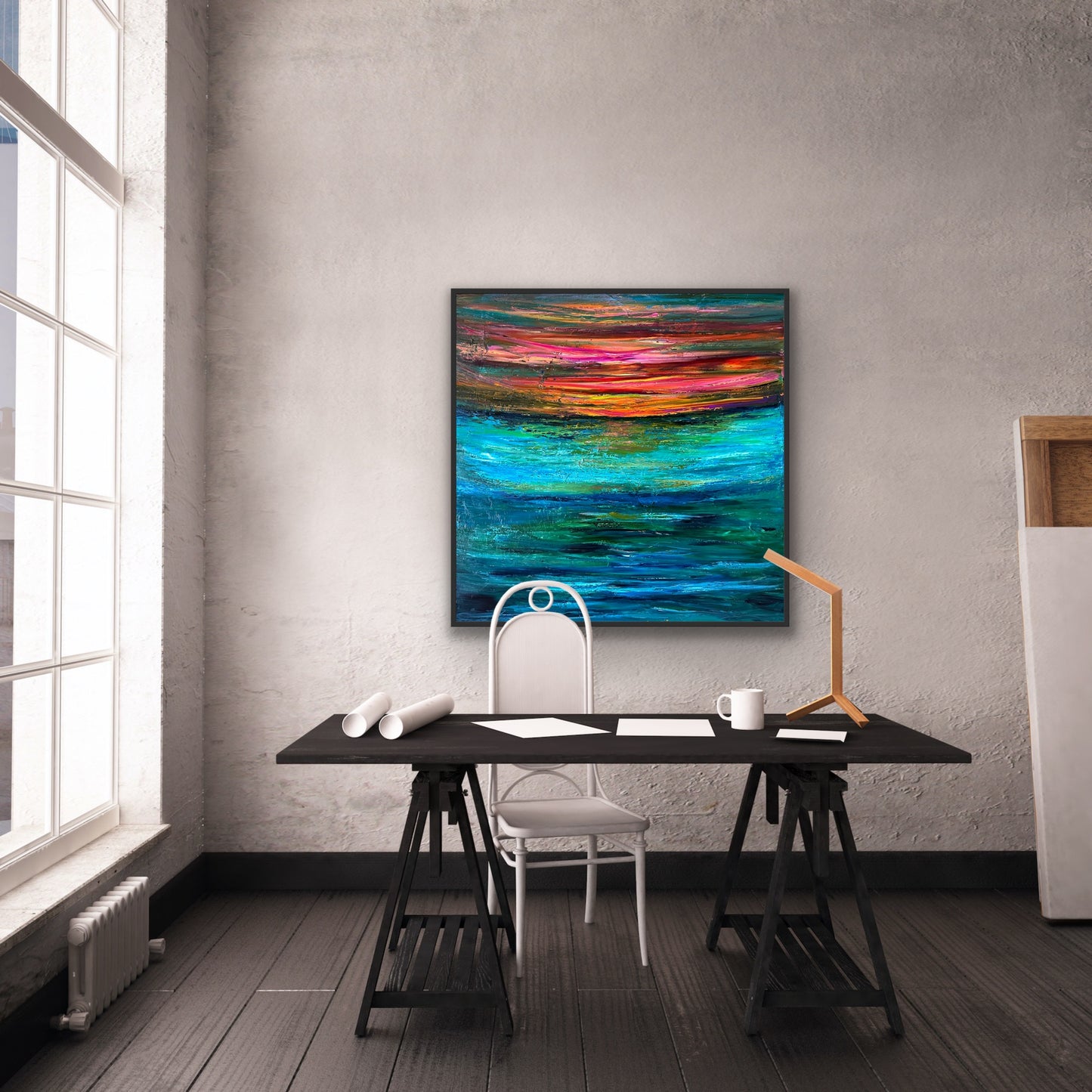 Sunset a la Richter II, OIL, 36" x 36"