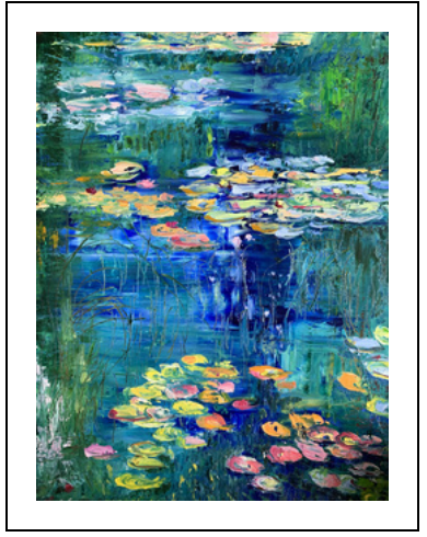 Water Lily Pond Print,  9" x 12"