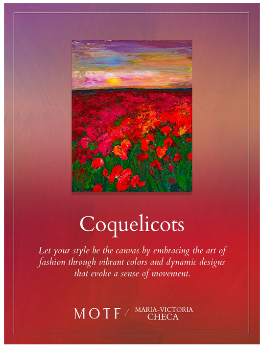 Coquelicots, ACRYLIC, 20" x 16"Featured in the SHEIN/MOTF Maria-Victoria Checa 2024 Summer Collection.