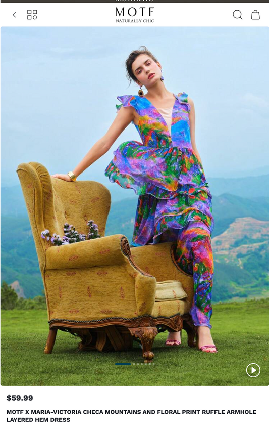 Purple Range, ACRYLIC, 12" x 12     Featured in the SHEIN/MOTF Maria-Victoria Checa 2024 Summer Collection.