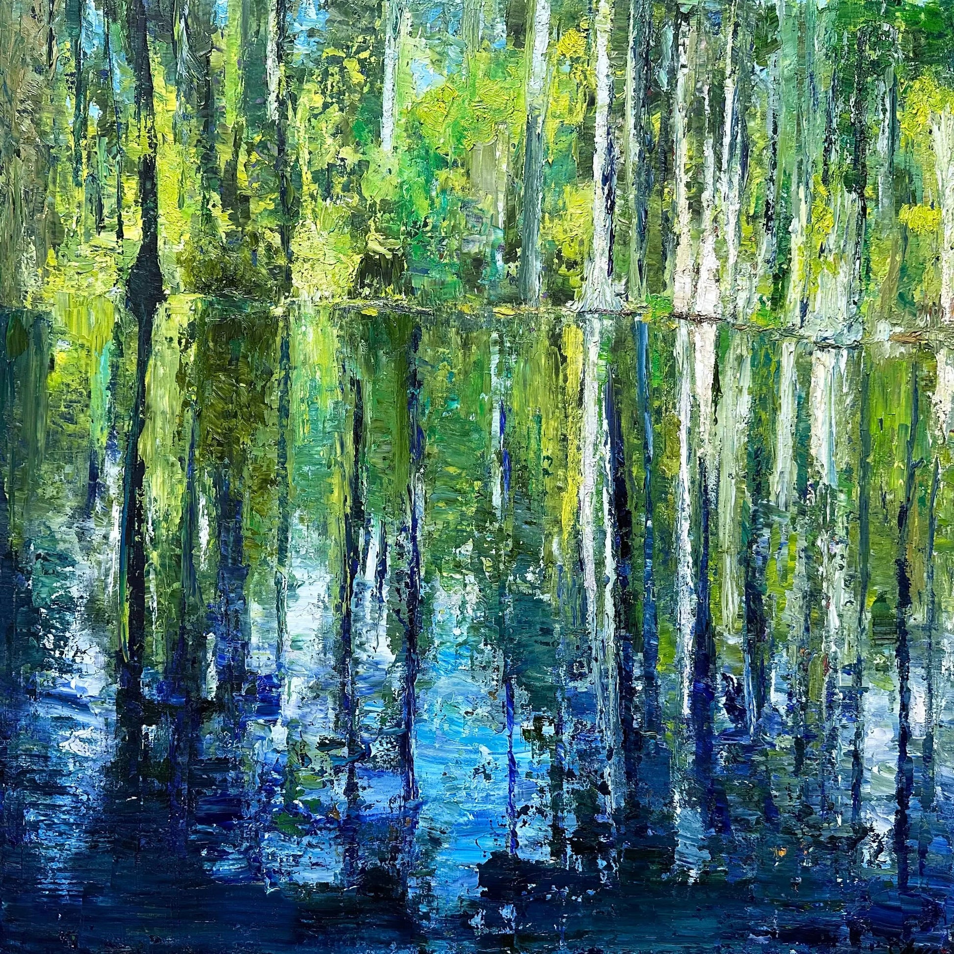 Original impressionist landscape painting “Wild Flowers” by Maria-Victoria Checa.