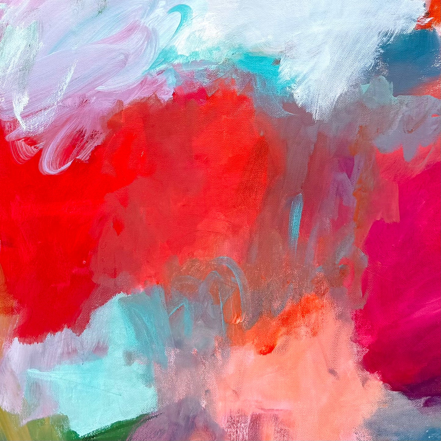 Close-up of expressive color blending and texture in ‘Nebula’ by Maria-Victoria Checa.
