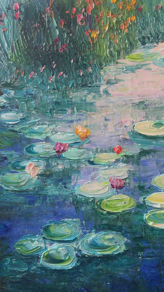 Wandering Water Lilies, OIL, 24" x 36"