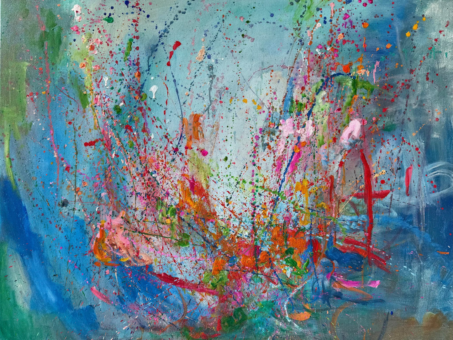 Roller Coaster abstract acrylic painting by Maria-Victoria Checa