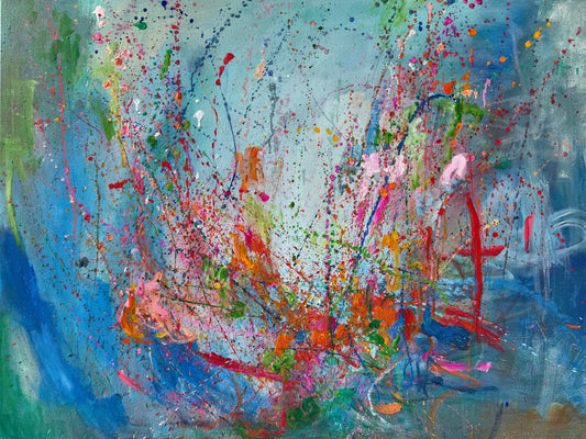 Roller Coaster abstract acrylic painting by Maria-Victoria Checa