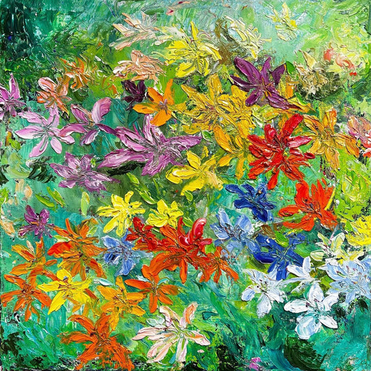 Mini Lilies, OIL, 12" x 12"