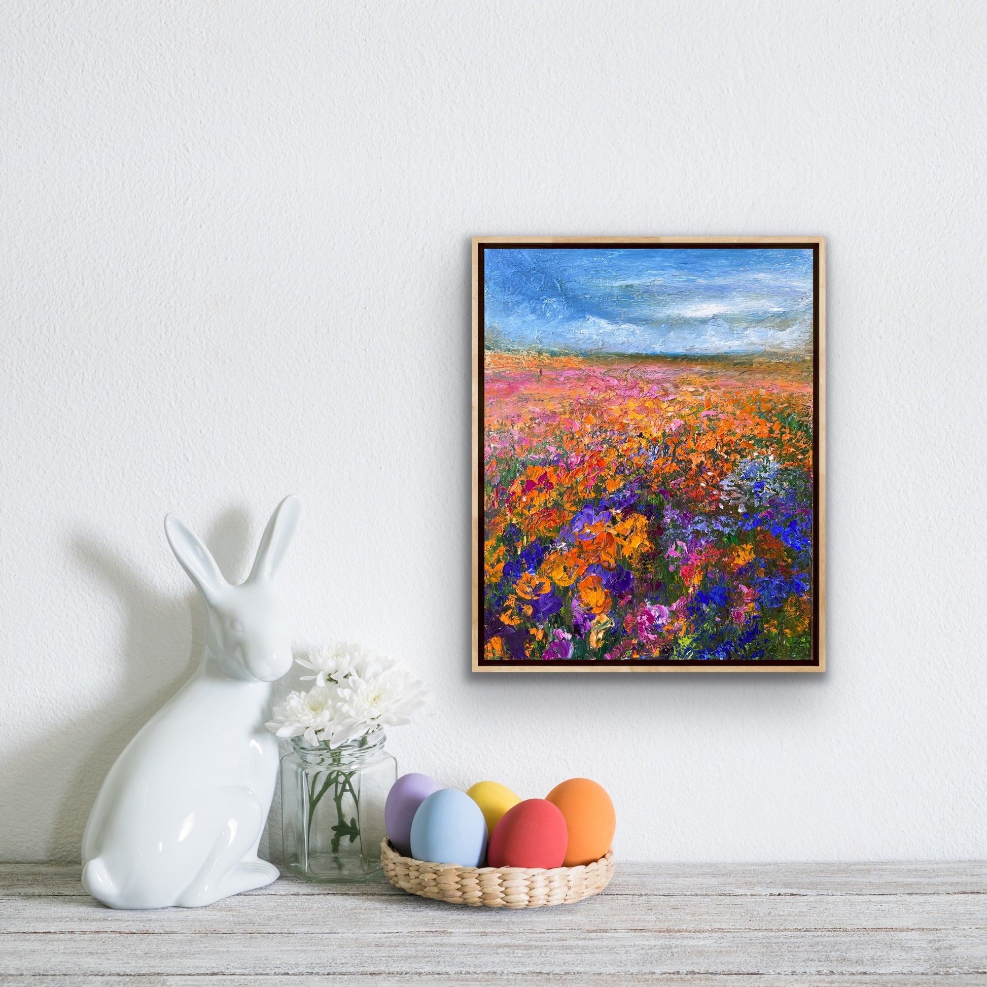 Rainy Flower Field Oil Painting