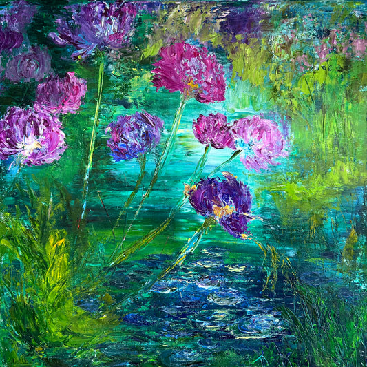 Lilies of the Nile, OIL, 12" x 12"