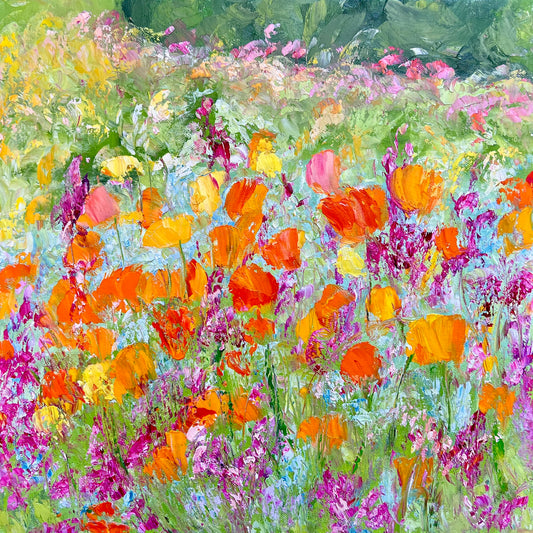 Wild Poppies, OIL, 16" x 16"