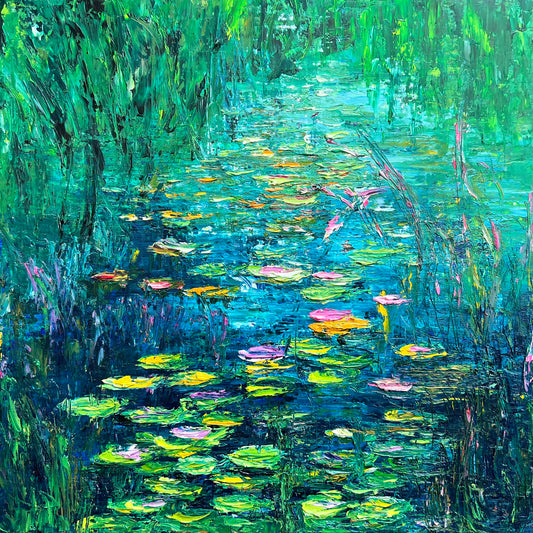 Nénuphars, OIL, 16" x 16"