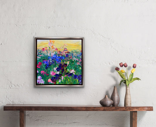 Sunset Flowers, OIL, 12" x 12"