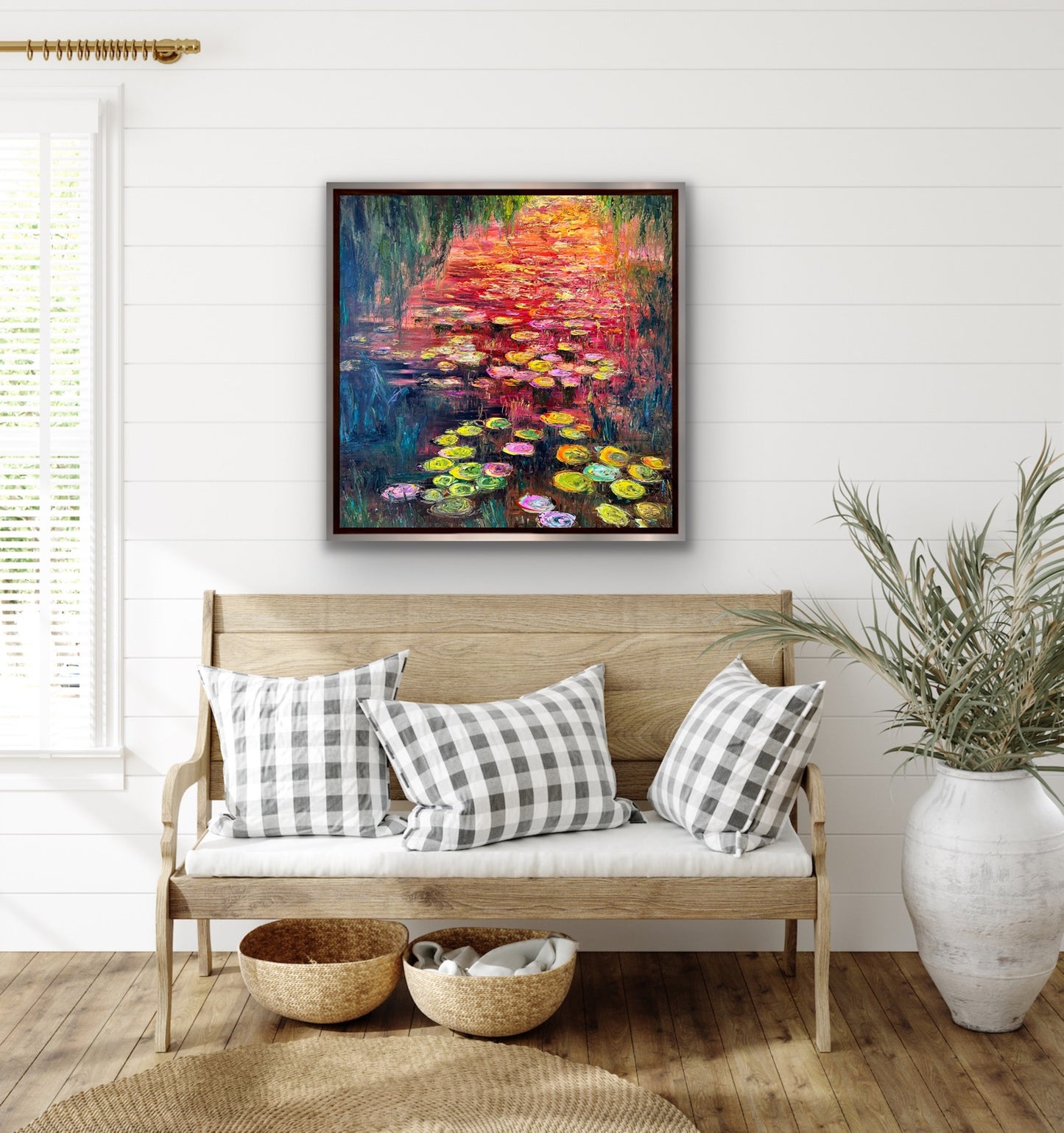 Water Lilies On Fire, OIL, 30" x 30"