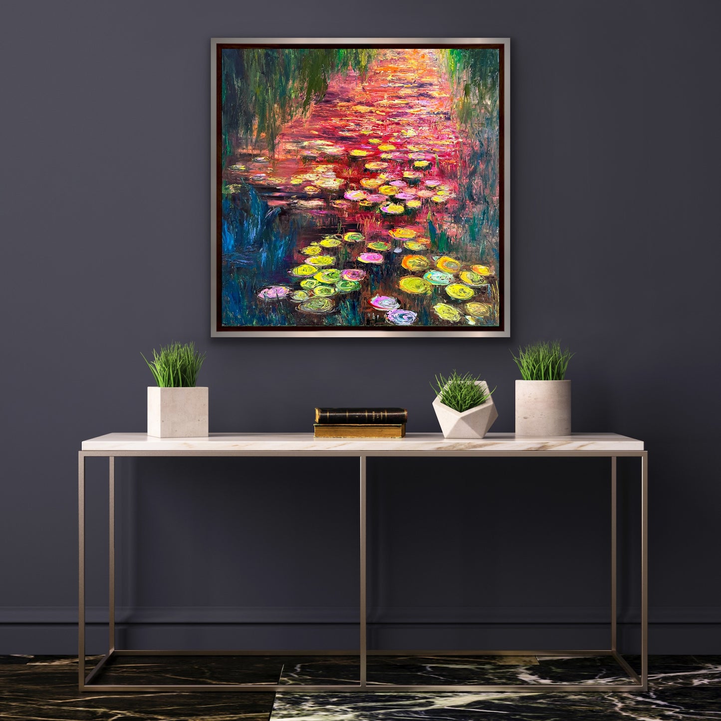 Water Lilies On Fire, OIL, 30" x 30"
