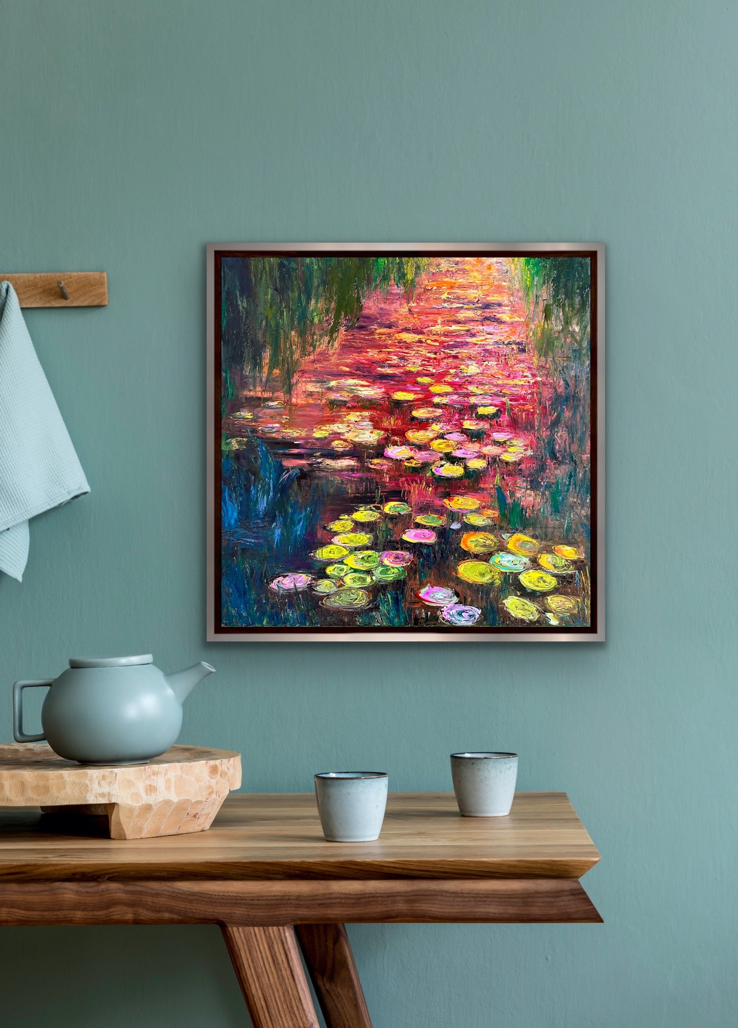 Water Lilies On Fire, OIL, 30" x 30"