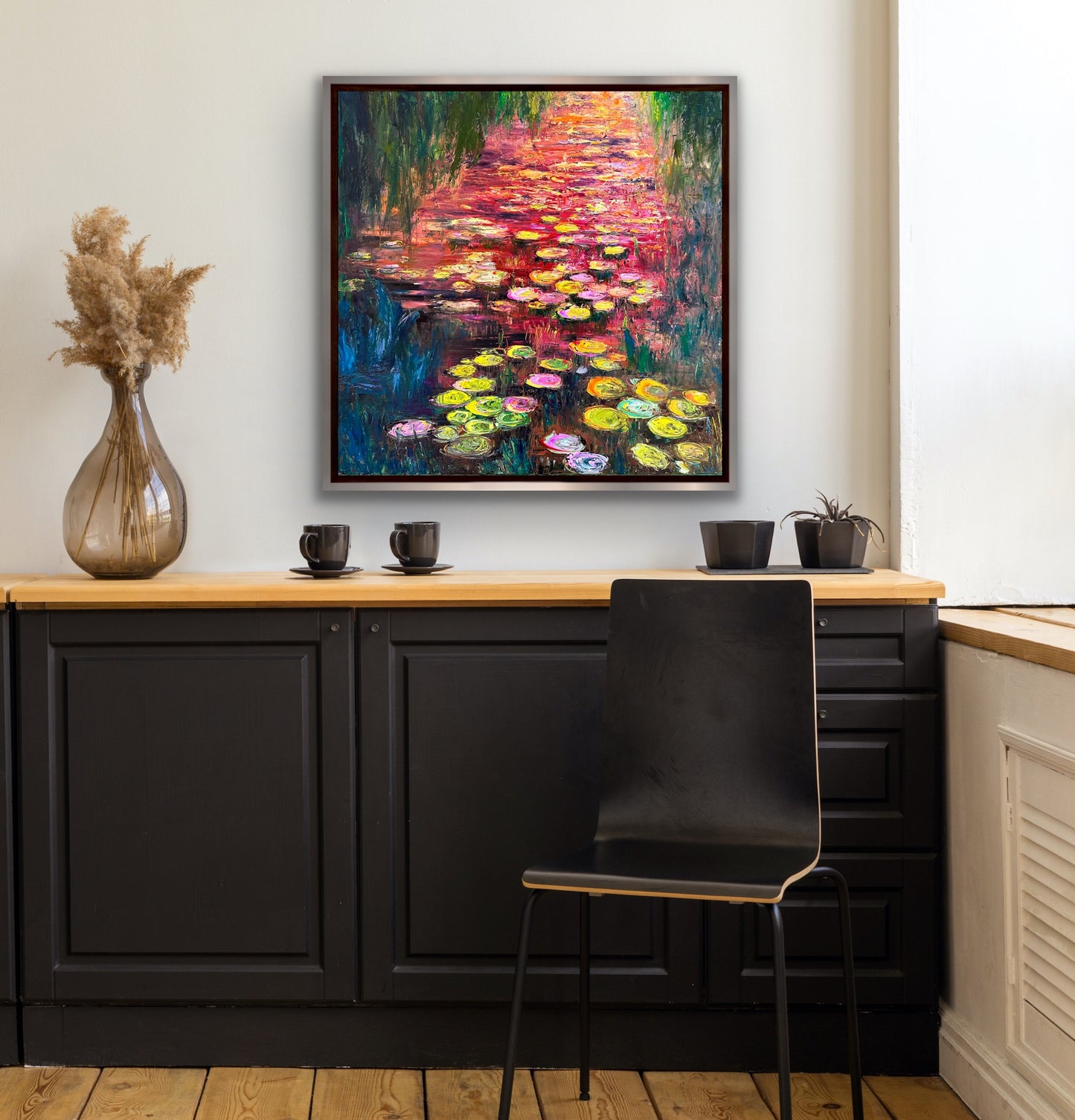 Water Lilies On Fire, OIL, 30" x 30"